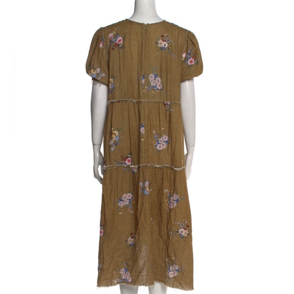 R13 SHREDDED RELAXED MIDI DRESS - FLORAL - Picture 6 of 6